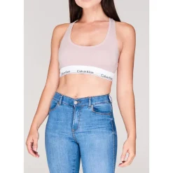Calvin Klein Modern Cotton Logo Bralette in Pink