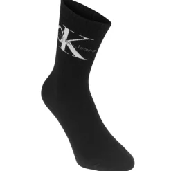 Calvin Klein Mono Logo Crew Socks in Black