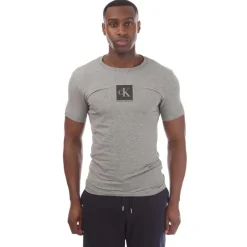 Calvin Klein Monogram Logo T-Shirt in Grey