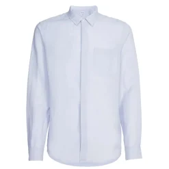 Calvin Klein Regular-Fit Linen Cotton Shirt in Blue