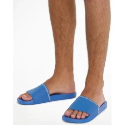 Calvin Klein Rubber Slide Sandals in Blue