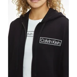 Calvin Klein Sleeve Zip Hoodie in Black