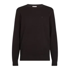 Calvin Klein Texture Crew Neck Regular Fit Sweater in Black