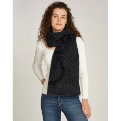 Calvin Klein Two Tone Mono Mw Scarf in Black
