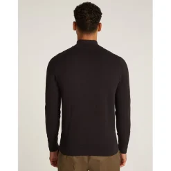 Calvin Klein Zip Neck Slim Fit Sweater in Black