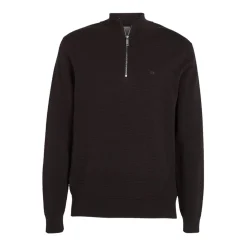 Calvin Klein Zip Neck Slim Fit Sweater in Black