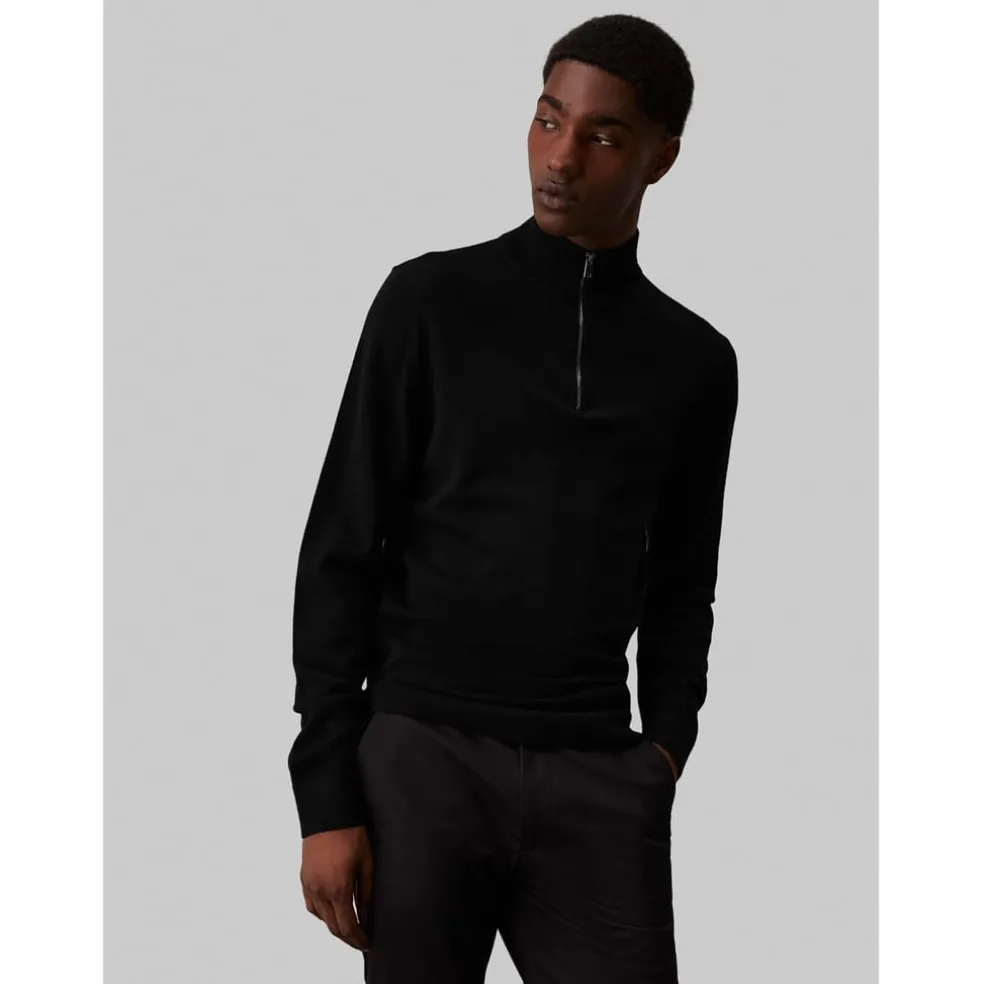 Calvin Klein Zip Sweater in Black