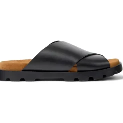 Camper Brutus Flatform Slide Sandals in Black