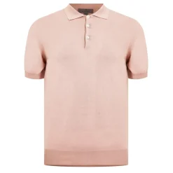 Canali Knit Shirt Tops in Pink