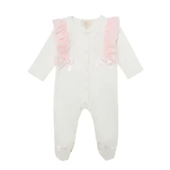 Caramelo Kids Caram Diamonte Long Sleeve Jumpsuit in Cream
