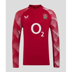 Castore England Rugby Pre Match Drill Top 2025 Adults in Red