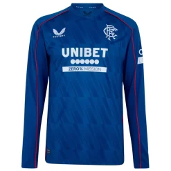 Castore Rangers Home Long Sleeve Shirt 2024 2025 Adults in Blue