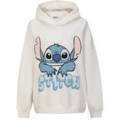 Character Hooded Relaxed Fit Long Sleeve Sweatshirt in White