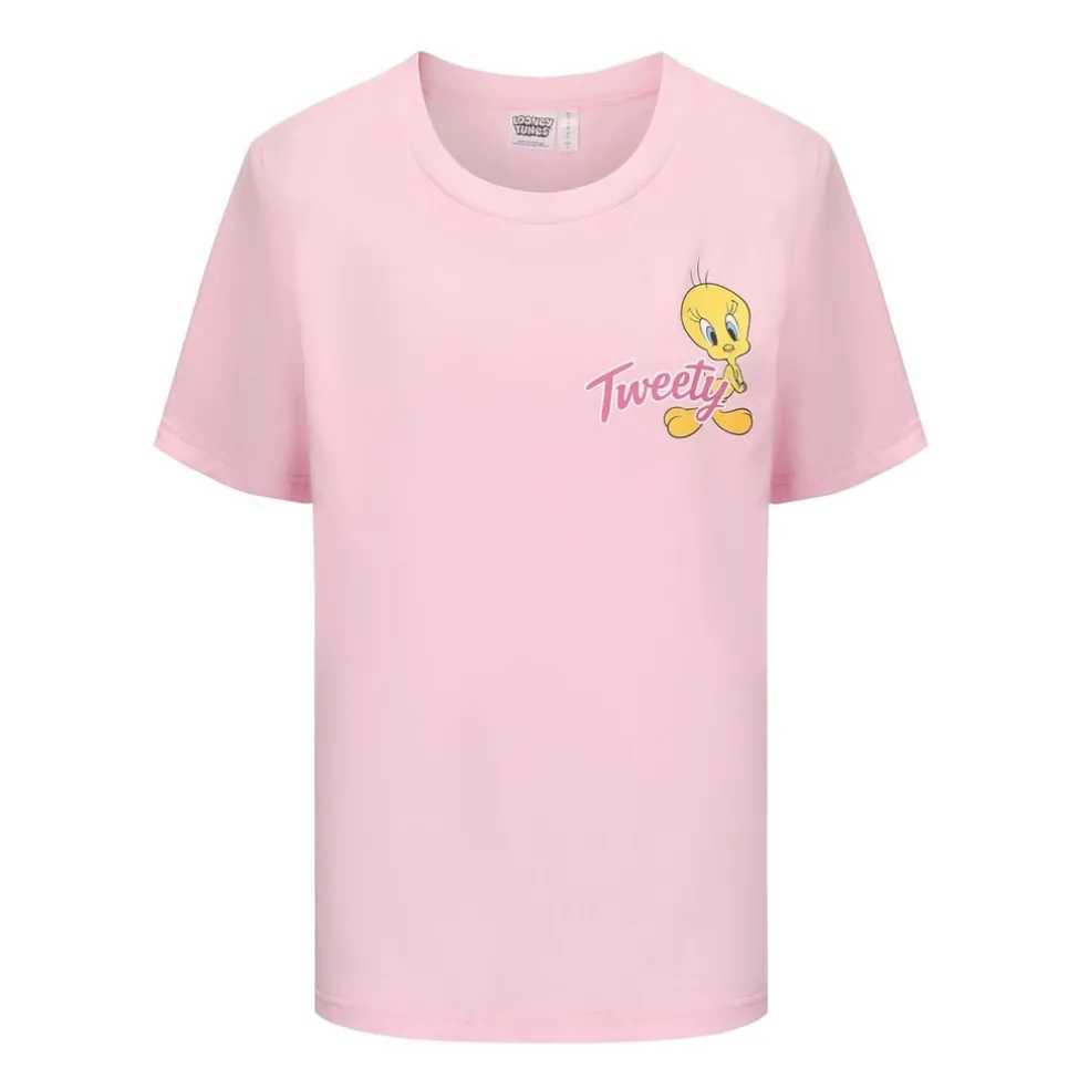 Character Womens Short Sleeve Pyjama Set in Pink