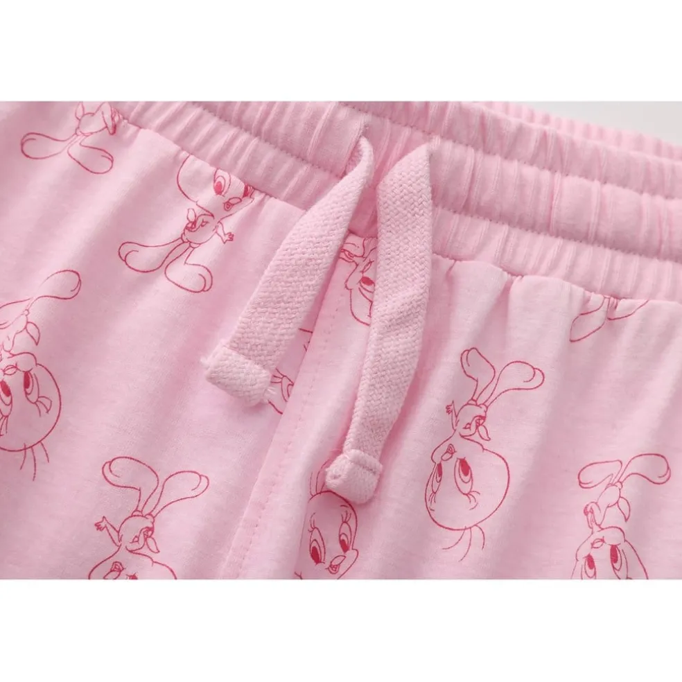 Character Womens Short Sleeve Pyjama Set in Pink