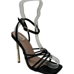 Chic Cross Strp Sndl in Black