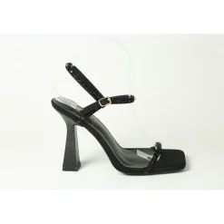 Chic Dmnt Strp Sndl in Black