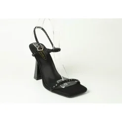 Chic Dmnt Strp Sndl in Black