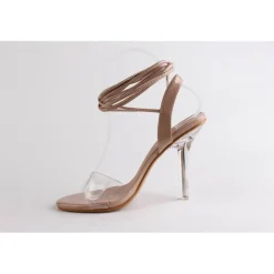 Chic Leg Tie Sandal in Nude
