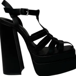 Chic Plfm Gldtr Sndl in Black