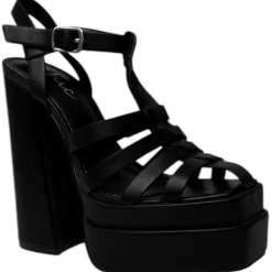 Chic Plfm Gldtr Sndl in Black