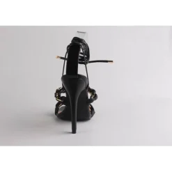 Chic Stlto Tie Sndl in Black