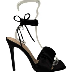 Chic Stlto Tie Sndl in Black