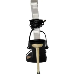 Chic Strp Tie Sndl in Black