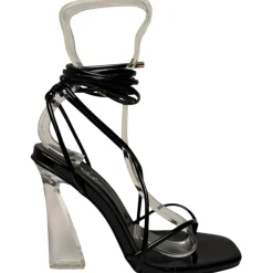 Chic Tie Post Sndl in Black