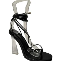 Chic Tie Post Sndl in Black