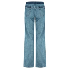 Christopher Esber Wide Leg Relaxed Fit Denim Jeans in Blue