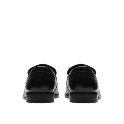 Clarks Round Toe Penny Loafers in Black