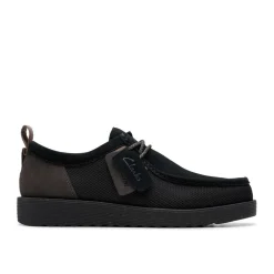 Clarks Wallabee Moccasin Flatform Loafers in Black