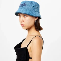 Coach Embroidered Denim Bucket Hat in Blue