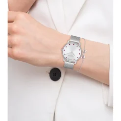 Coach Ladies Elliot Stainless Steel Watch And Bracelet Gift Set in Silver