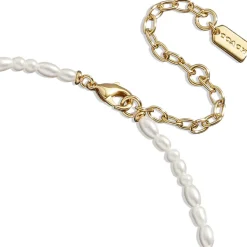 Coach Prl Chkr Nklc in White