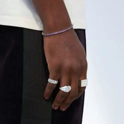 Common Lines Cuban Link Ring in Silver