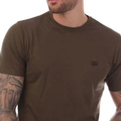 C.P. Company 30/1 Jersey Logo Patch T-Shirt in Green