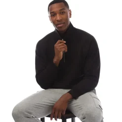 C.P. Company Diagonal Raised Fleece Half-Zip Sweatshirt in Black