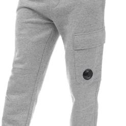 C.P. Company Diagonal Raised Fleece Cargo Sweatpants in Grey
