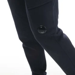 C.P. Company Diagonal Raised Fleece Cargo Sweatpants in Navy