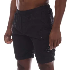 C.P. Company Flatt Nylon Cargo Swim Shorts in Black