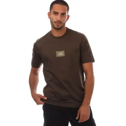 C.P. Company Mercerized Jersey Twisted Small Logo T-Shirt in Green