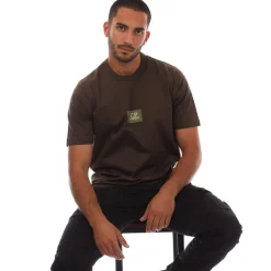 C.P. Company Mercerized Jersey Twisted Small Logo T-Shirt in Green