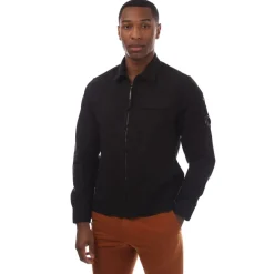 C.P. Company Organic Gabardine Full-Zip Overshirt in Black