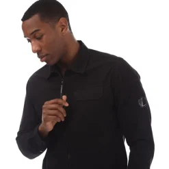 C.P. Company Organic Gabardine Full-Zip Overshirt in Black