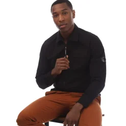 C.P. Company Organic Gabardine Full-Zip Overshirt in Black