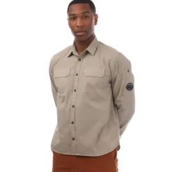C.P. Company Organic Gabardine Lens Shirt in Beige