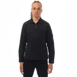 C.P. Company Organic Gabardine Zip Overshirt in Black