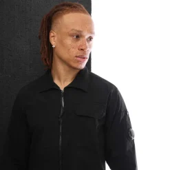 C.P. Company Organic Gabardine Zip Overshirt in Black